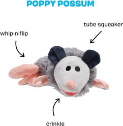 BARK Poppy Possum Thrasher Squeaky Plush Dog Toy, Grey slide 2 of 7