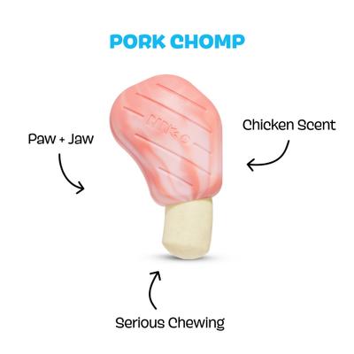 Show full view: BARK Pork Chomp Tough Dog Chew Toy, Pink, Medium slide 2 of 8