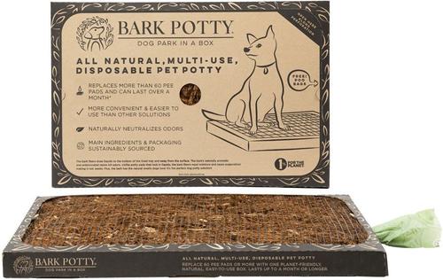 BARK POTTY Natural Disposable Dog Potty Pad, 16x24-in
