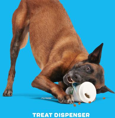 Show full view: BARK Pupkin Spice Yappucino Tough Treat Dispensing Dog Chew Toy, White, Medium slide 4 of 8