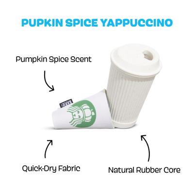 Show full view: BARK Pupkin Spice Yappucino Tough Treat Dispensing Dog Chew Toy, White, Medium slide 2 of 8