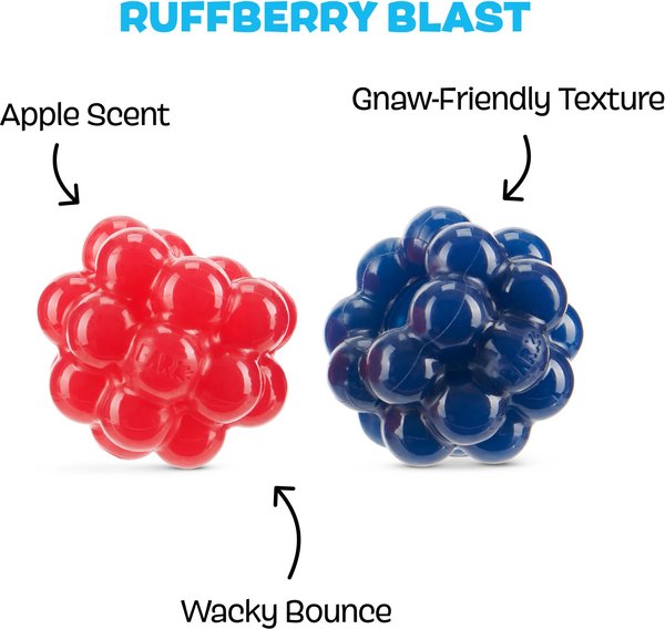 Show full view: BARK Ruffberry Blast Tough Treat Dispensing Dog Chew Toy, Small slide 2 of 9