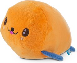 BARK Santiago Seal Rip & Reveal Crinkle Squeaky Plush Dog Toy, Orange