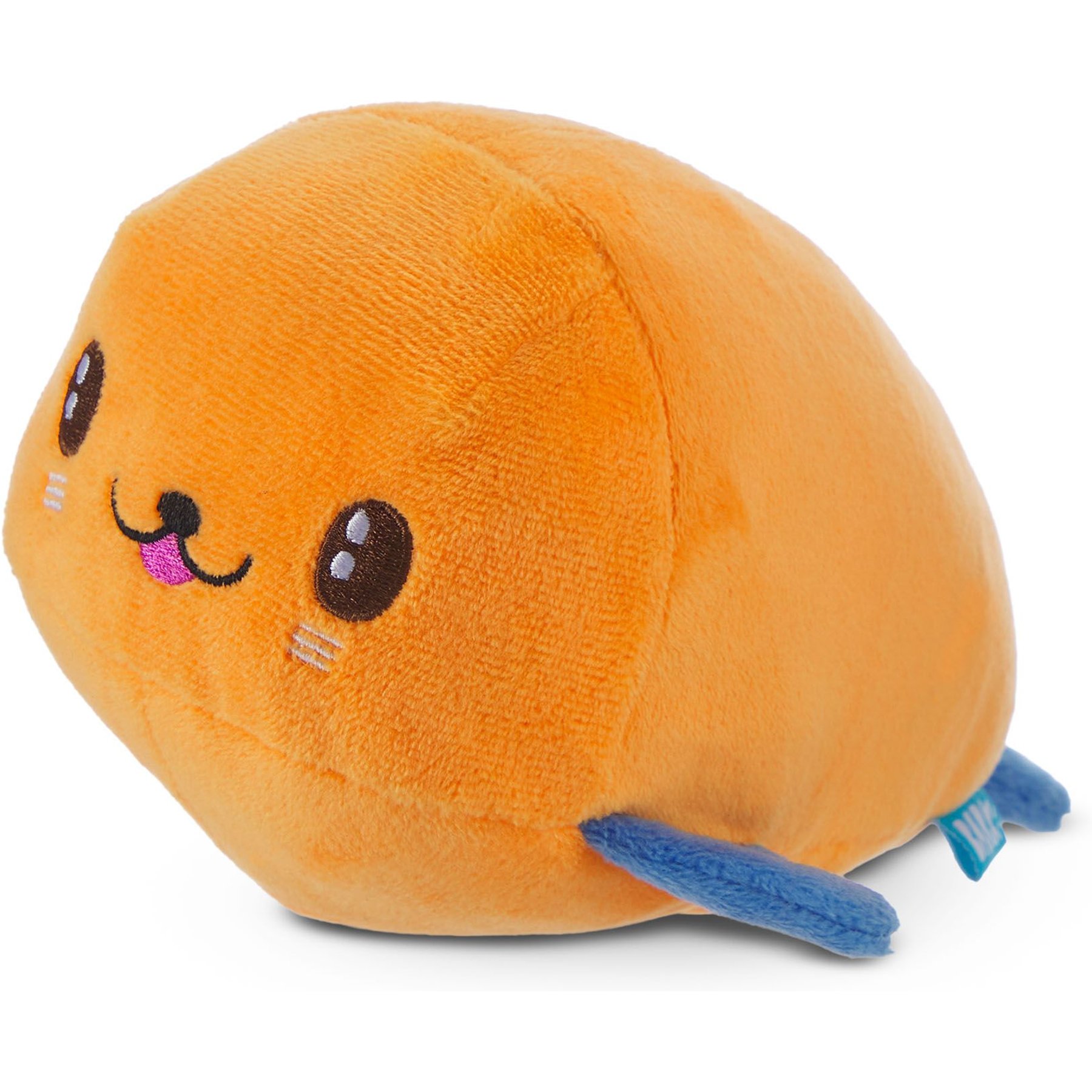 BARK Santiago Seal Rip & Reveal Crinkle Squeaky Plush Dog Toy, Orange