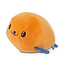 BARK Santiago Seal Rip & Reveal Crinkle Squeaky Plush Dog Toy, Orange