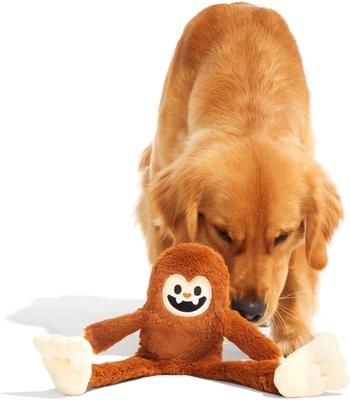 Show full view: BARK Sasquatch Josh Squeaky Plush Dog Toy, Brown slide 4 of 8