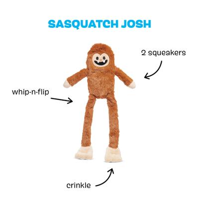 Show full view: BARK Sasquatch Josh Squeaky Plush Dog Toy, Brown slide 2 of 8