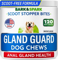 Bark&Spark Anal Gland Health Support Stop Scoot Bacon Flavored Chew Digestive Aid for Dogs, 120 count