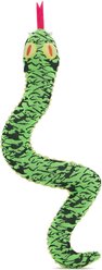 BARK Steve Squeaky Plush Snake Dog Toy, Green