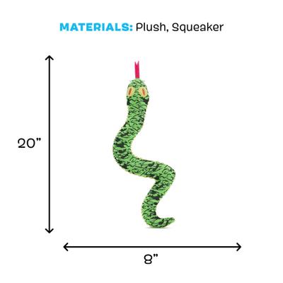 Show full view: BARK Steve Squeaky Plush Snake Dog Toy, Green slide 5 of 7