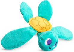 BARK Stevie Sea Turtle Crinkly Squeaky Plush Dog Toy, Teal, Small