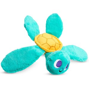 BARK Stevie Sea Turtle Crinkly Squeaky Plush Dog Toy, Teal, Small
