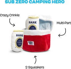 BARK Sub-Zero Camping Hero Multi-Part Squeaky Plush Dog Toy, Red, Small slide 2 of 7
