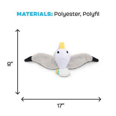 Show full view: BARK Sully the Gully Thrasher Squeaky Plush Dog Tug Toy, Grey slide 6 of 9