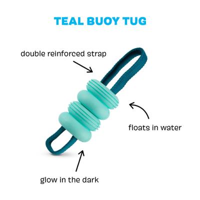 Show full view: BARK Super Chewer Buoy Tug Floating Tough Dog Tug Toy, Teal slide 2 of 8
