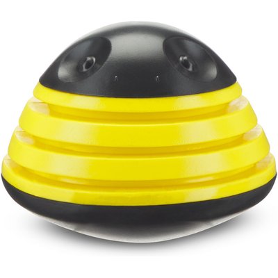 BARK BARK Super Chewer Busy Bee Treat Spreading Tough Squeaky Dog Chew Toy, Black