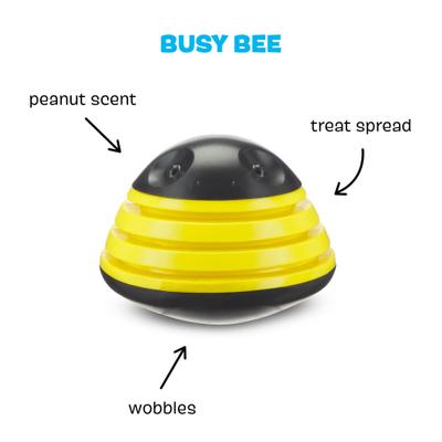 Show full view: BARK Super Chewer Busy Bee Treat Spreading Tough Squeaky Dog Chew Toy, Black slide 3 of 8