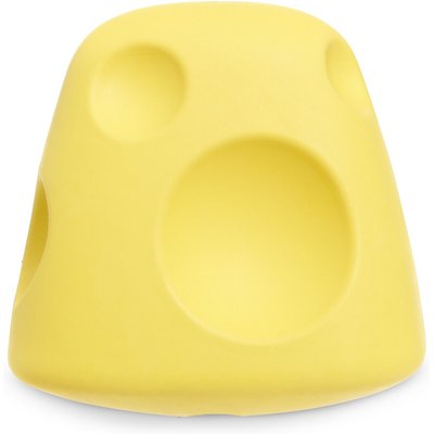 BARK BARK Super Chewer Cheese for Aggressive Chewers Squeaky Treat Dispensing Dog Toy, Yellow, Medium