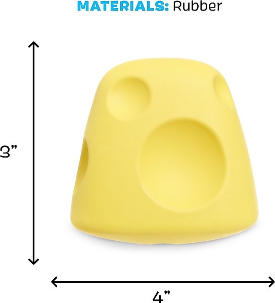 Show full view: BARK Super Chewer Cheese for Aggressive Chewers Squeaky Treat Dispensing Dog Toy, Yellow, Medium slide 5 of 8