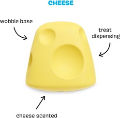 BARK Super Chewer Cheese for Aggressive Chewers Squeaky Treat Dispensing Dog Toy, Yellow, Medium slide 2 of 7