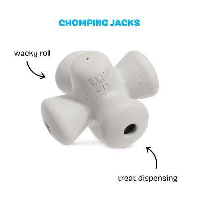 Show full view: BARK Super Chewer Chomping Jacks Tough Squeaky Treat Dispensing Dog Toy, White, Medium/Large slide 2 of 8