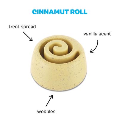Show full view: BARK Super Chewer Cinamutt Roll Tough Treat Dispensing Dog Chew Toy, Brown slide 2 of 7
