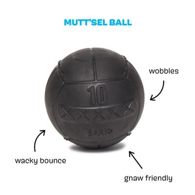 Show full view: BARK Super Chewer Mutt'sel Ball for Aggressive Chewers Durable Dog Chew Toy, Black, Large slide 2 of 8