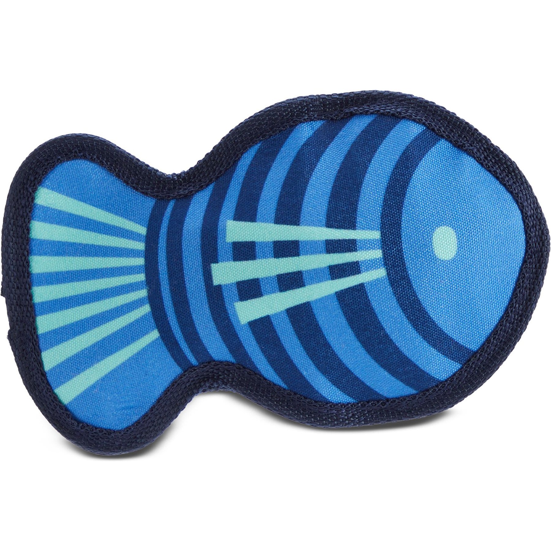 BARK Super Chewer Rad Herring 2-in-1 Plush Exterior with Hard Core Squeaky Tough Dog Chew Toy, Blue