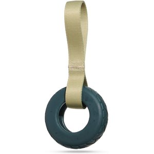 BARK Super Chewer Ruff Tuff Tire Swing for Aggressive Chewers Squeaky Dog Chew Toy, Medium/Large