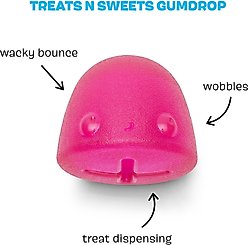 BARK Super Chewer Treats n' Sweets Gumdrop Tough Treat Dispensing Dog Toy, Pink, Medium/Large slide 2 of 7
