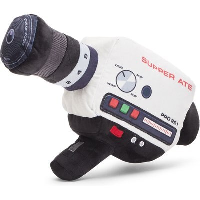 BARK BARK Supper Ate Camcorder Video Camera Squeaky Plush Dog Chew Toy, Large
