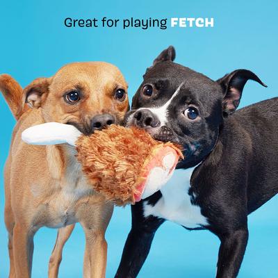 Show full view: BARK Tavern Turkey Leg Squeaky Plush Dog Toy, Brown slide 4 of 8