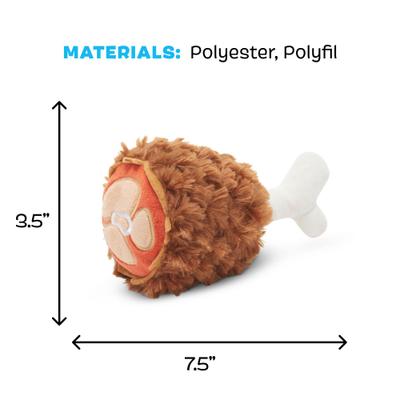 Show full view: BARK Tavern Turkey Leg Squeaky Plush Dog Toy, Brown slide 5 of 8