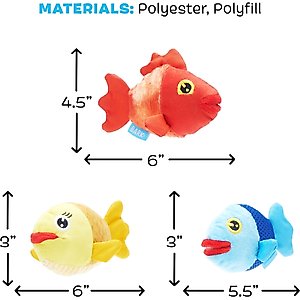 BARK The Groupers 3-in-1 Squeaky Plush Dog Toy