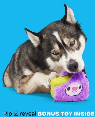Show full view: BARK Torbert the Troll Tough Dog Chew Toy, Purple, Large slide 4 of 8