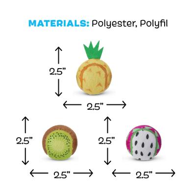 Show full view: BARK Tropicatch Fruit Ball Squeaky Plush Dog Toy, Small slide 6 of 10