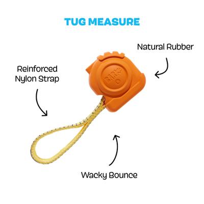 Show full view: BARK Tug Measure Tough Dog Tug Toy, Orange, Large slide 3 of 10