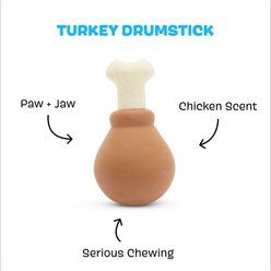 BARK Turkey Drum Stick Dog Chew Toy, Brown, Large slide 2 of 8