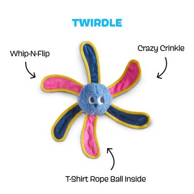 Show full view: BARK Twirdle Interactive Squeaky Plush Dog Toy slide 2 of 9