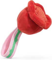 BARK Valentine's Rose Tough Dog Tug Toy, Red, Medium