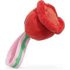 BARK Valentine's Rose Tough Dog Tug Toy, Red, Medium