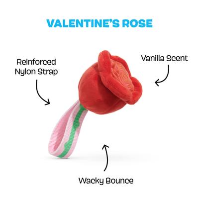 Show full view: BARK Valentine's Rose Tough Dog Tug Toy, Red, Medium slide 3 of 10