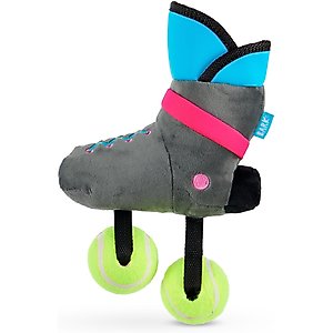 BARK Way Rad Rollerblade Squeaky Tennis Ball Plush Dog Toy, X-Small/Small