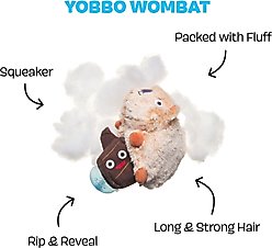 BARK Yobbo Wombat Rip & Reveal Squeaky Plush Dog Toy, Small slide 2 of 7