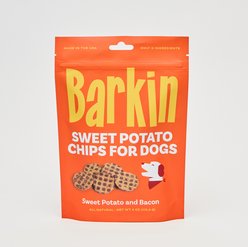 Barkin Limited-Ingredient Sweet Potato Chips with Bacon Jerky Dog Treats, 4-oz pouch