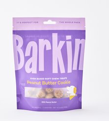 Barkin Natural Peanut Butter Cookie Soft & Chewy Dog Treats, 6-oz pouch
