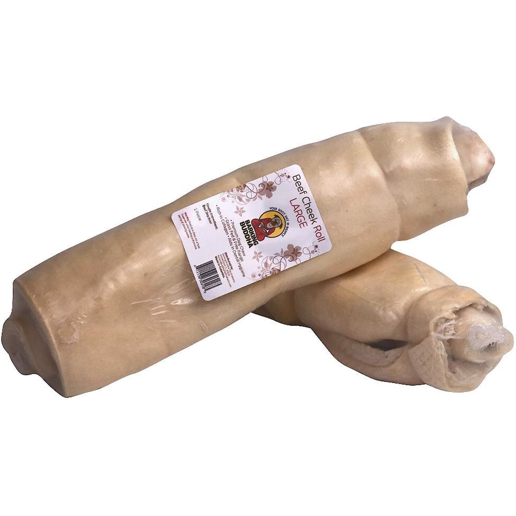 Barking Buddha Beef Cheek Roll Dog Treats, 10-12-in