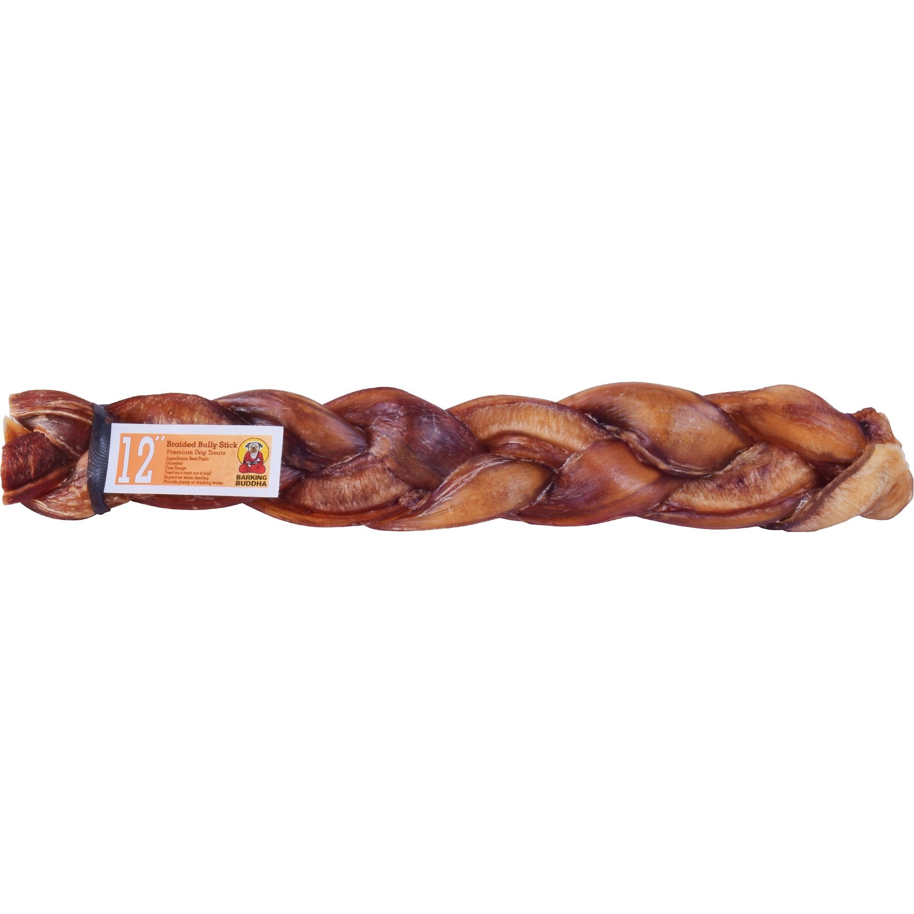 Barking Buddha Braided Bully Stick Dog Treats, 12-in