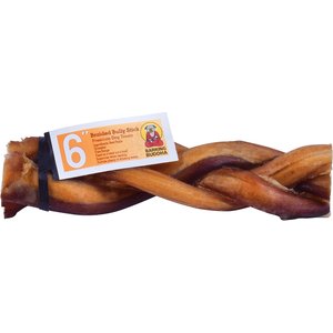 Barking Buddha Braided Bully Stick Dog Treats, 6-in