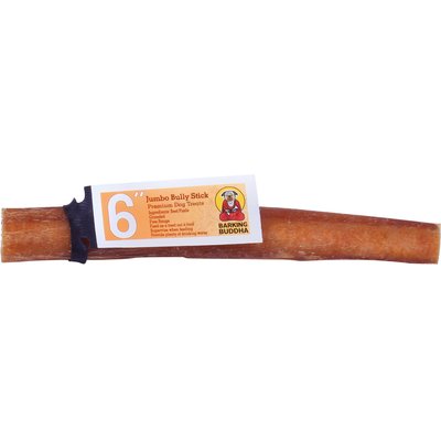 Barking Buddha Barking Buddha Jumbo Bully Stick Dog Treats, 6-in